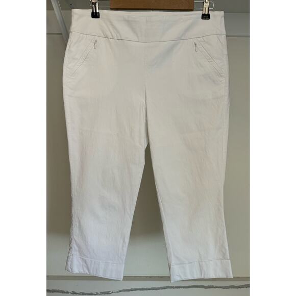Renuar Women's‎ Capris White Stretch Waist Dress Pants Size 12 - Picture 1 of 9
